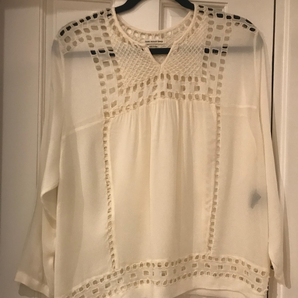 Isabel Marant Etoile sheer ecru top